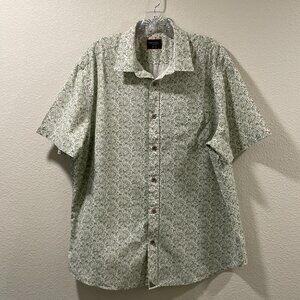 UNTUKit "Hillview" Short Sleeve Button Down Regular Fit, Botanical Forest - XL